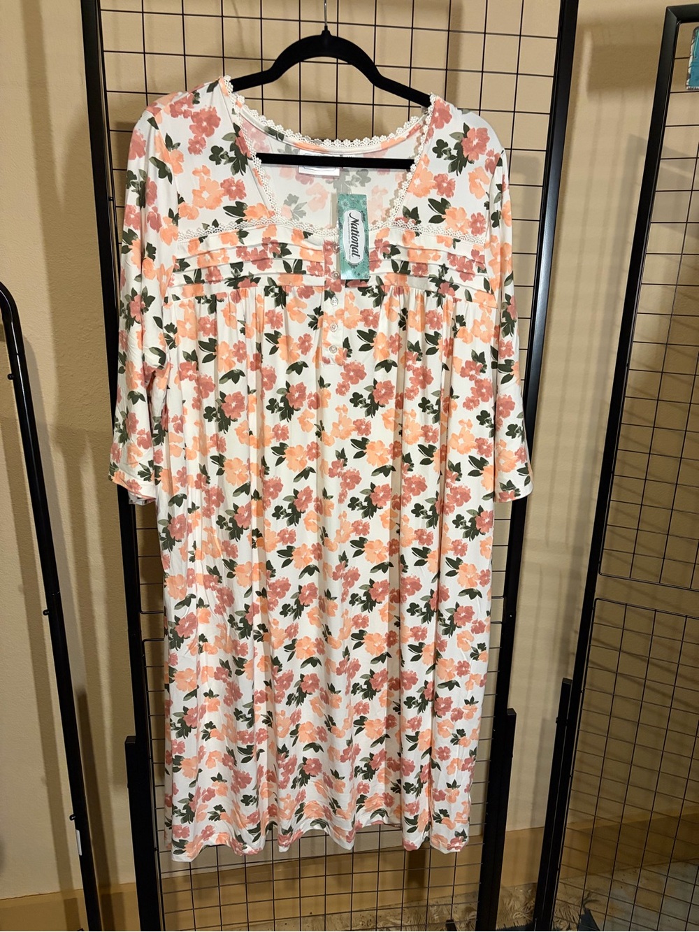 Peach Floral Nightgown So Soft!